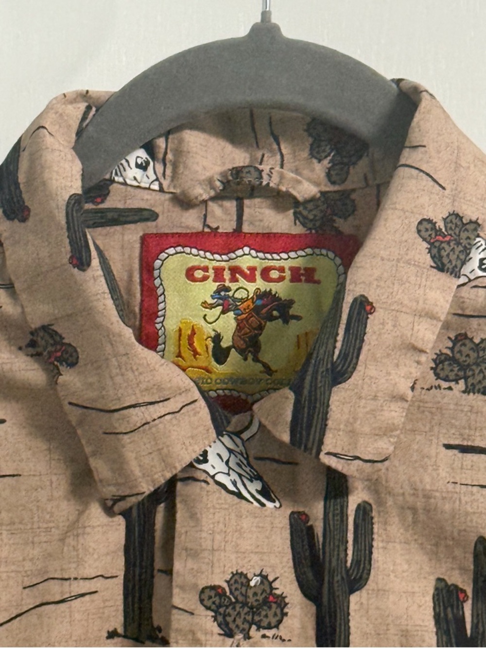 Cinch Desert Print Button Down Shirt XS Western Cactus Skull Cowboy - Picture 4 of 11